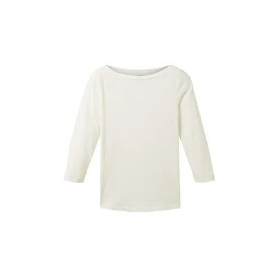 Abbildung von TOM Tailor MIT Uboot Ausschnitt Langarmshirt, Damen, Größe: 3XL, Whisper white