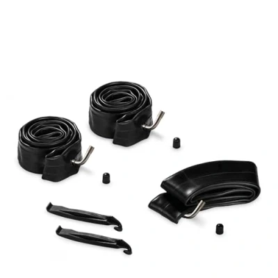 Abbildung von hauck Kinderwagen Schlauch Set 2x 12 Zoll und 1x 10 Durchmesser inkl. Reifenheber, Ersatzreifen für Dreirad Buggys z.B. Rapid 3 Air (Schwarz)