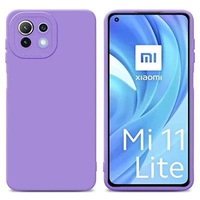 Abbildung von Cadorabo Hülle kompatibel mit Xiaomi Mi 11 LITE (4G 5G) NE Schutzhülle TPU Silikon Case Liquid Design Kameraschutz Slim für in Lila