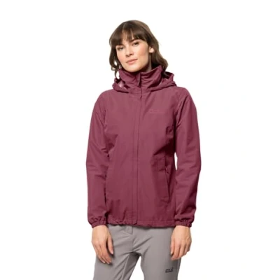 Abbildung von Jack Wolfskin Stormy Point Regenjacke / wasserabweisende Jacke, Damen, Größe: Small, Sangria red