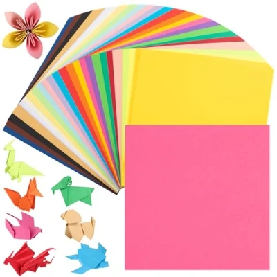 Abbildung von Farbiges Origami Papier 300 Blatt, 15x15cm 70gsm 25 Helle Farben 6 Zoll doppelseitiges quadratisches Faltpapier für DIY Kunst, Handwerk &amp; Dekoration Kinder Erwachsene
