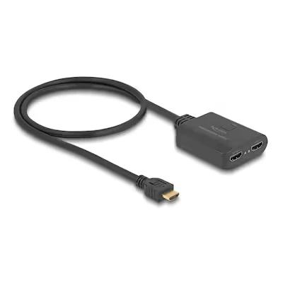 Abbildung von Delock HDMI Splitter 1 x in zu 2 out 4K 60 Hz mit Downscaler