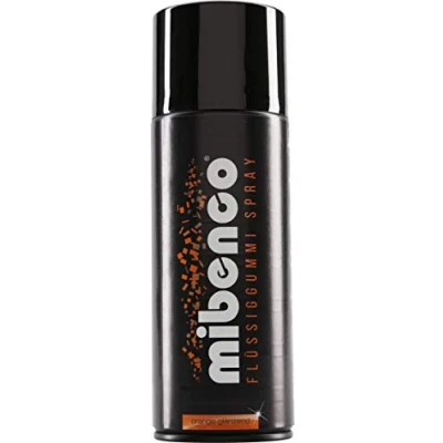 Abbildung von mibenco 71412008 Flüssiggummi Spray / Sprühfolie, Orange Glänzend, 400 ml Schutz für Oberflächen und zum Felgen lackieren