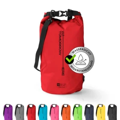 Abbildung von #DoYourOutdoor Where Tomorrow Dry Bag Tasche 20L rot Wasserdichter Rucksack Wasserfester Beutel &amp; Packsack Drybag ideal für Boot, Kajak, Angeln und Camping