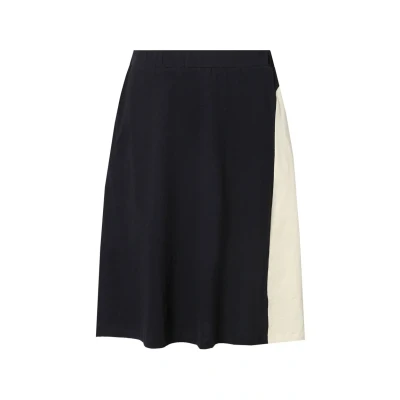 Abbildung von Ulla Popken Elastic Waist Colorblock Alinienrock, Damen, Größe: 50/52, Black