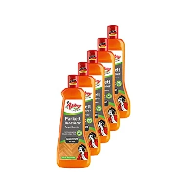 Abbildung von Poliboy Parkett Renovierer Seidenmatt für strapazierte Holz und Korkböden Bodenreinigung 5er Pack 5x500ml (2,5 Liter) Made in Germany