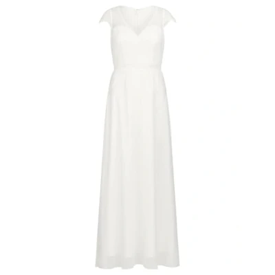 Abbildung von APART langes Hochzeitskleid im Materailmix aus weicher Spitze und Chiffon, Creme, 44