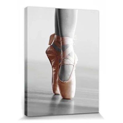 Abbildung von 1art1 Ballett Poster Spitzenschuhe, Relevé, Farbakzent Bilder Leinwand Bild Auf Keilrahmen XXL Wandbild Kunstdruck Als Leinwandbild 40x30 cm
