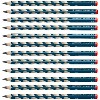 Abbildung von Ergonomischer Dreikant Bleistift für Rechtshänder STABILO EASYgraph in petrol 12er Pack Härtegrad B