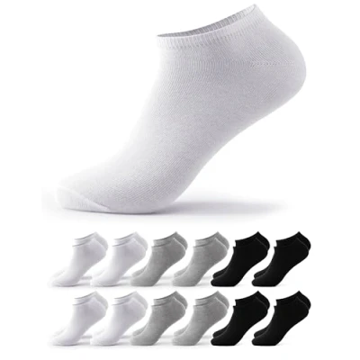 Abbildung von Occulto Herren &amp; Damen Sneaker Socken 6er Pack, 12er Pack (Modell: Chris) 4 X Schwarz Grau Weiß 43 46