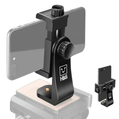 Abbildung von H&amp;S Handy Stativ Halterung Universal Handyhalterung mit 360 Drehung auch für Ringlichter Smartphone Adapter Verstellbarer Klemme das iPhone Ringlicht