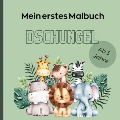 Abbildung von Malbuch Dschungel für Kinder: Süße Dschungeltiere zum ausmalen Kinder ab 3 Jahren