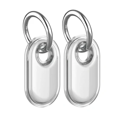 Abbildung von (2 Packungen) Doweiss Schutzhülle wasserdichte Kompatible für Samsung Galaxy SmartTags 2, Weiche Gummi Schutzhüllefür 2 (Transparent + Transparent,
