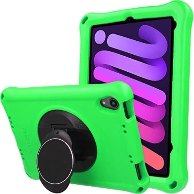 Abbildung von TECHGEAR Bumper Hülle für iPad Mini 6 2021 6. Generation (8.3 Zoll) [Kinderfreundlich] Tough Schutzhülle Silikon Soft Shell Anti Rutsch Stoßfest + Folie [Grün]