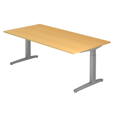 Abbildung von Hammerbacher Schreibtisch XB2E Buche/Silber