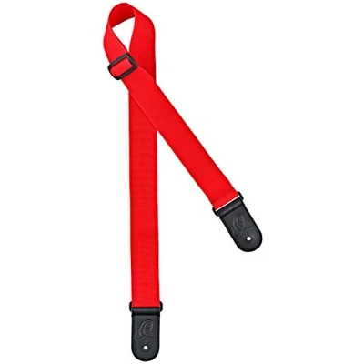 Abbildung von Ortega Guitars Gitarrengurt Länge Verstellbar Akustik Gitarre / Bass, E Gitarre, Bass Nylon Straps Series Nylon, Rot (ONS50STD RD)