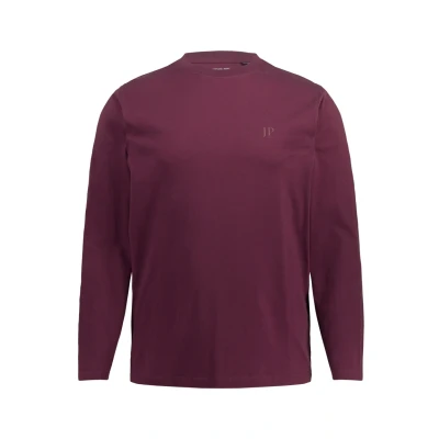 Abbildung von JP1880 MIT Logorundhals Regular FIT Langarmshirt, Herren, Größe: 4XL, Dark ruby