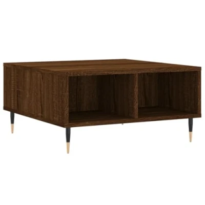 Abbildung von vidaXL Couchtisch, Sofatisch für Wohnzimmer, Wohnzimmertisch mit viel Stauraum, Beistelltisch Kaffeetisch Wohnzimmermöbel, Braun Eichen Optik Holzwerkstoff