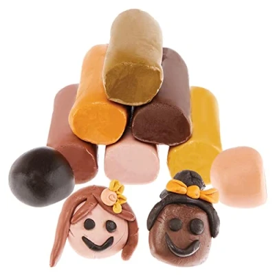 Abbildung von Baker Ross FX825 Hautton Soft Modelliermasse 8er Packung, lufttrocknende Knete für Kinder