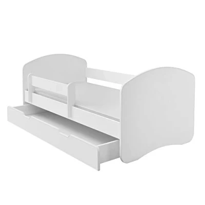 Abbildung von Kinderbett Jugendbett mit einer Schublade und Matratze Weiß ACMA II (160x80 cm + Schublade, Weiß)