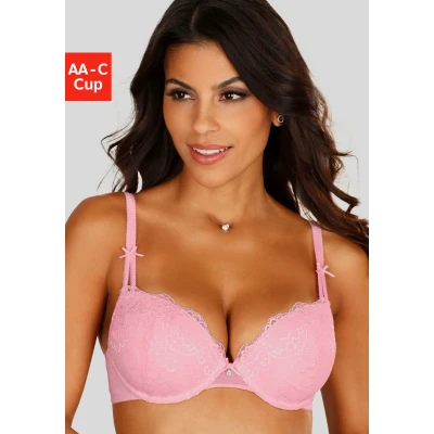 Abbildung von LASCANA Push up BH mit Jacquardspitze und herausnehmbaren Kissen, Dessous