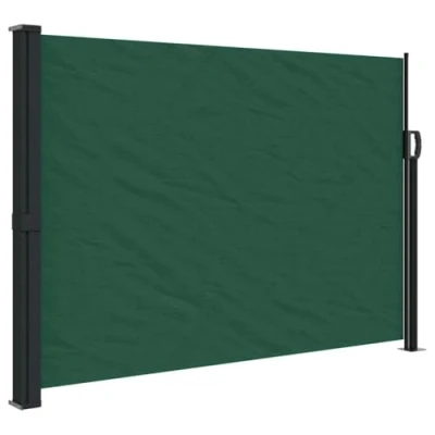 Abbildung von vidaXL Seitenmarkise, Sichtschutz Ausziehbar, Windschutz Sonnenschutz für Garten Balkon Terrasse, Seitenrollo Seitenwandmarkise, Dunkelgrün 140x300cm