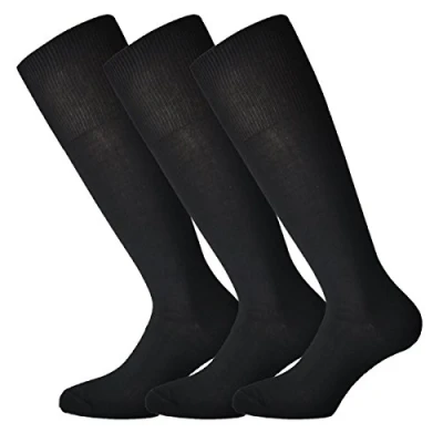 Abbildung von Fontana Calze Unisex Lange Socke Herren warme Baumwolle, Schwarz, 45 47 (3er Pack)