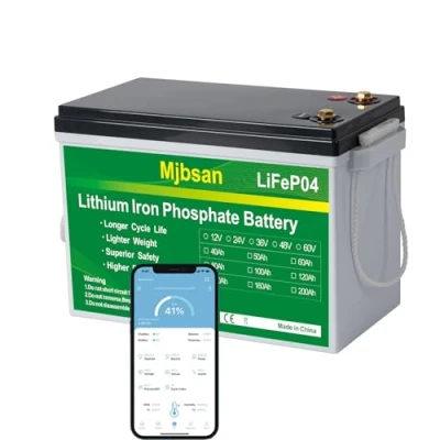 Abbildung von Mjbsan 12V 300Ah LiFePO4 Autobatterie mit Bluetooth Eingebauter 200A BMS, 3840Wh Deep Cycle Lithium Batterie, 8000+ Zyklen, Ideal für Wohnmobil, Solar Trailer, Boot und Camping