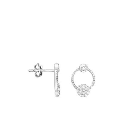Abbildung von Sofia Milani Twisted Circle Ohrringe, Damen, Größe: One Size, Silver