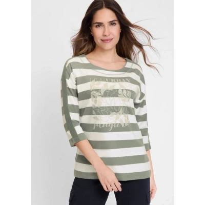 Abbildung von Olsen MIT Trendigem Muster Langarmshirt, Damen, Größe: 38, Khaki