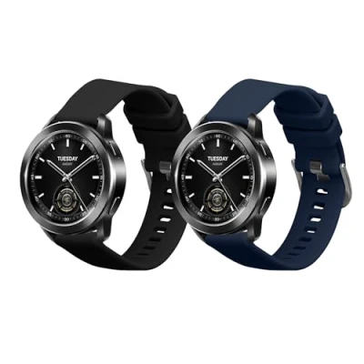 Abbildung von kwmobile 2X Sportarmband kompatibel mit Xiaomi Watch S3 Armband Fitnesstracker Band Set aus TPU Silikon
