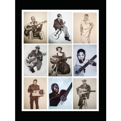 Abbildung von Bluespeople Illustrated Memphis Acoustic Mississippi Delta Blues Notebook Journal