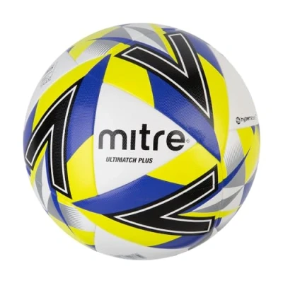 Abbildung von Mitre Ultimatch Fußball, verbesserte Kontrolle, zusätzliche Haltbarkeit, Genauigkeit, Ball, Weiß/Blau, 3
