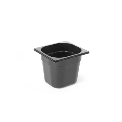 Abbildung von HENDI GN Behälter 1/6 schwarz 200 mm Füllmenge: 3,4 l Polycarbonat Kunststoff 40 bis +110 C, Gastronormbehälter