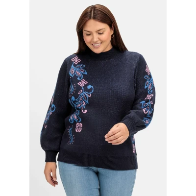 Abbildung von Sheego Strickpullover, Damen, Größe: 40/42, Blau