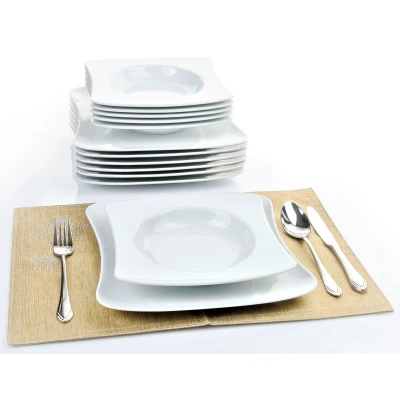 Abbildung von Retsch Arzberg Tafelservice &quot;Geschirr Set SANDY&quot;, (Set, 12 tlg.), Teller Set, weiß, Made in Germany, Teile, für 6 Personen