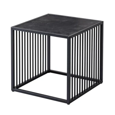 Abbildung von riess ambiente Beistelltisch ARCHITECTURE 40cm schwarz (Einzelartikel, 1 St), Wohnzimmer · Marmor Optik Metall Industrial Design