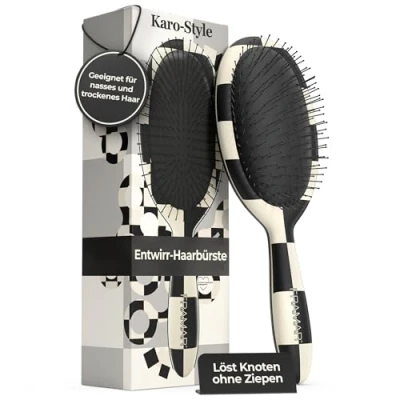 Abbildung von FRAMAR Kariert Haarbürste Ohne Ziepen Haarbürsten Für Langes Haar, Damen, Wet Hair Brush, Entwirrbürste Lange Haare, Detangler Bürste, Locken Bürste Anti Ziep