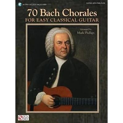 Abbildung von 70 Bach Chorales For Easy Classical Guitar : Noten, CD für Gitarre (Book &amp; CD)