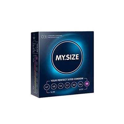 Abbildung von MY.SIZE Classic Kondome Größe 7 I 69 mm Breite 3 Stück Probierpackung Premium extra dünn gefühlsecht hauchzart dünne 0,07 Wandstärke vegan Condoms for men
