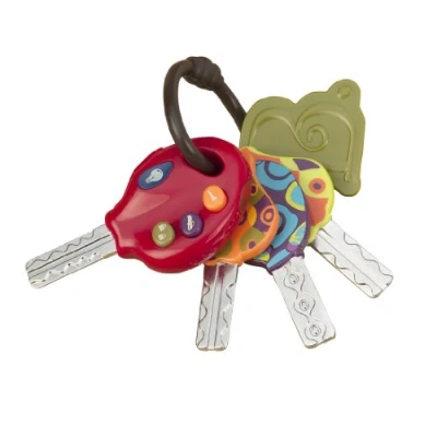 Abbildung von B. toys Baby Spielzeug Luckeys Spielzeugschlüssel Rot Autoschlüssel mit Licht und Geräuschen für Kinder ab 10 Monaten, Nylon/A