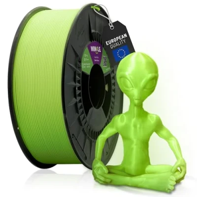 Abbildung von WINKLE PLA HD Glow Filament (phosforeszierend) Grün Alien 3D Drucker 1,75 mm 300 g grünes in the Dark Spule