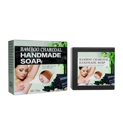 Abbildung von flysmus Acanthosis Nigricans Behandlung Bambuskohle Seife, Treatment Bamboo Charcoal Soap, Essential Oil Therapy Soap (2PCS)