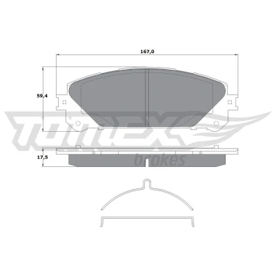 Abbildung von TOMEX brakes TX 17 80 Bremsbelagsatz Vorderachse TOYOTA: RAV4 IV SUV, III V, LEXUS: RX III, NX, ES VI