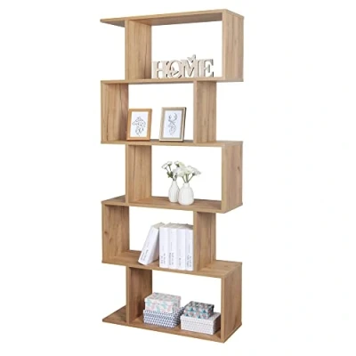 Abbildung von RICOO Regal 160 x 70 25cm, Standregal Eiche braun WM073 EG Spannplatte aus Holz, Bücherregal Wandregal, Regale &amp; Ablagen, schmales Regal, Büro Bücherregale, kleines schmal, Büroregal