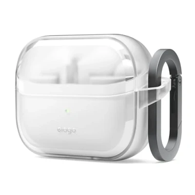 Abbildung von elago EDC Hülle Kompatibel mit Samsung Galaxy Buds 3 &amp; Pro Stoßabsorbierendes Design, unterstützt drahtloses Laden, Ganzkörperschutz (Clear)