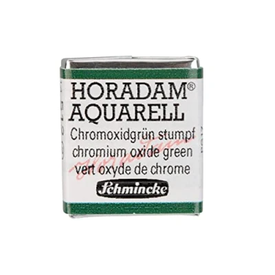 Abbildung von Schmincke HORADAM® AQUARELL feinste Künstler Aquarellfarben, 512 Chromoxidgrün stumpf, 14 044, 1/2 Näpfchen