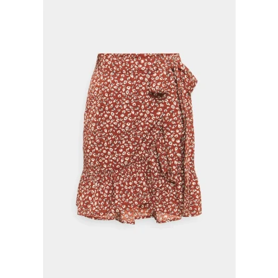 Abbildung von ONLY Onlolivia WRAP Skirt Wickelrock, Damen, Größe: Large, Henna