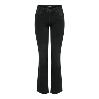 Abbildung von ONLY Onlann Flared Jeans, Damen, Größe: Lx32, Washed black