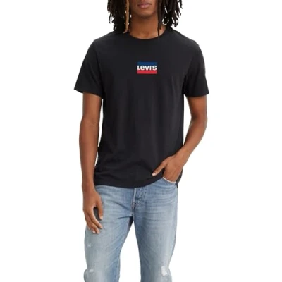 Abbildung von Levi&#039;s Graphic Crewneck TEE Tshirt print, Herren, Größe: XS, Pirate black
